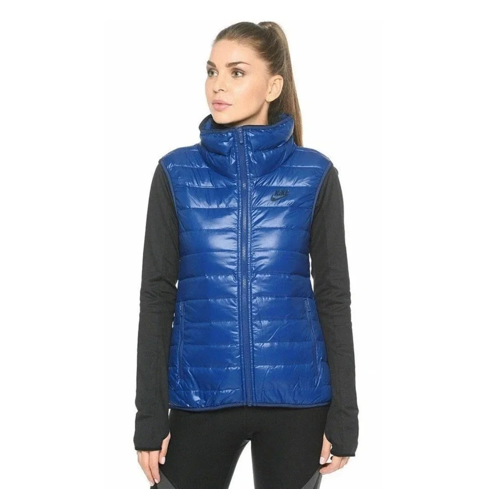 Womens Nike Sportswear 550 Down Vest. Sz Large 805257-423 Full Zip EC